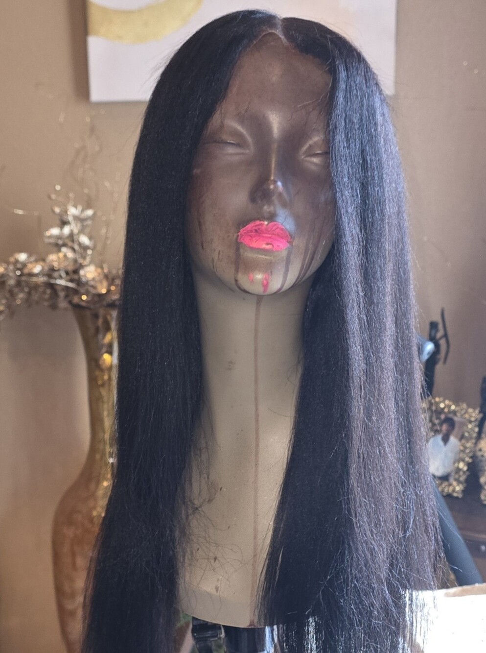 Natural Black Straight Women’s Lace Front Wig - Sleek Shine